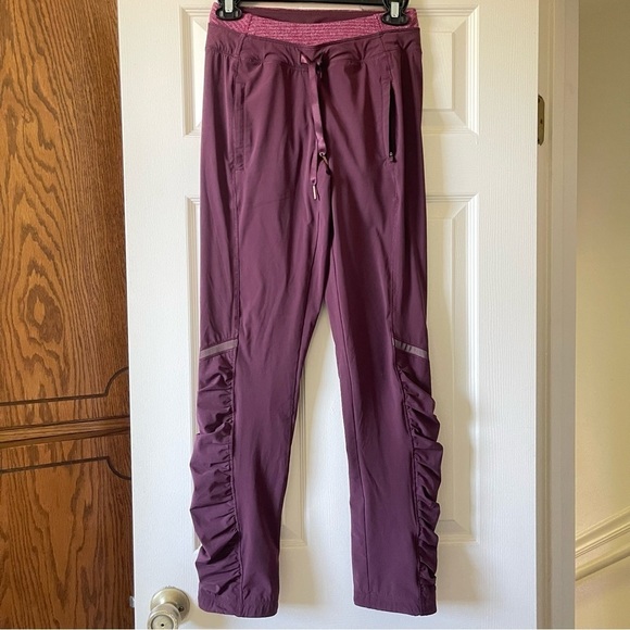 Lululemon Dance studio Leggings High Waist Lined Athletic Running Burgundy Red 4 - Picture 1 of 15